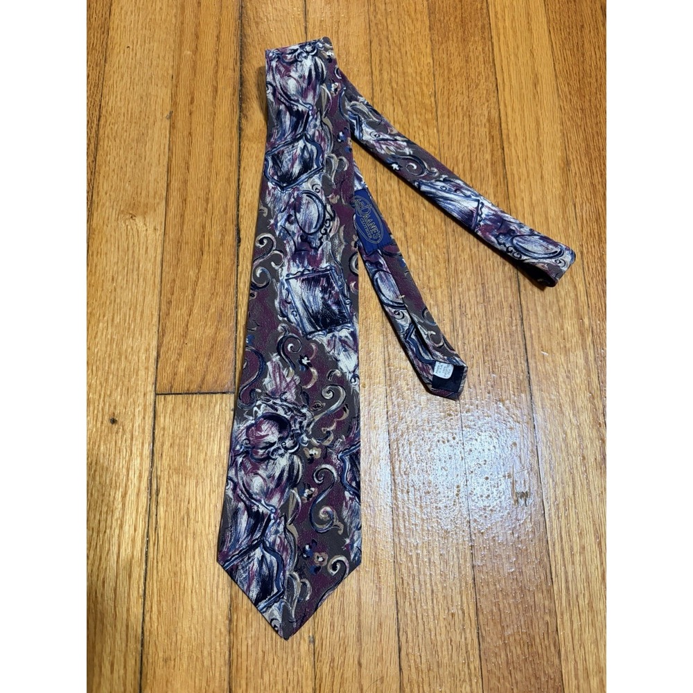 Oscar de la Renta Neckwear Couture Collection Abstract Art Tie 100% Silk